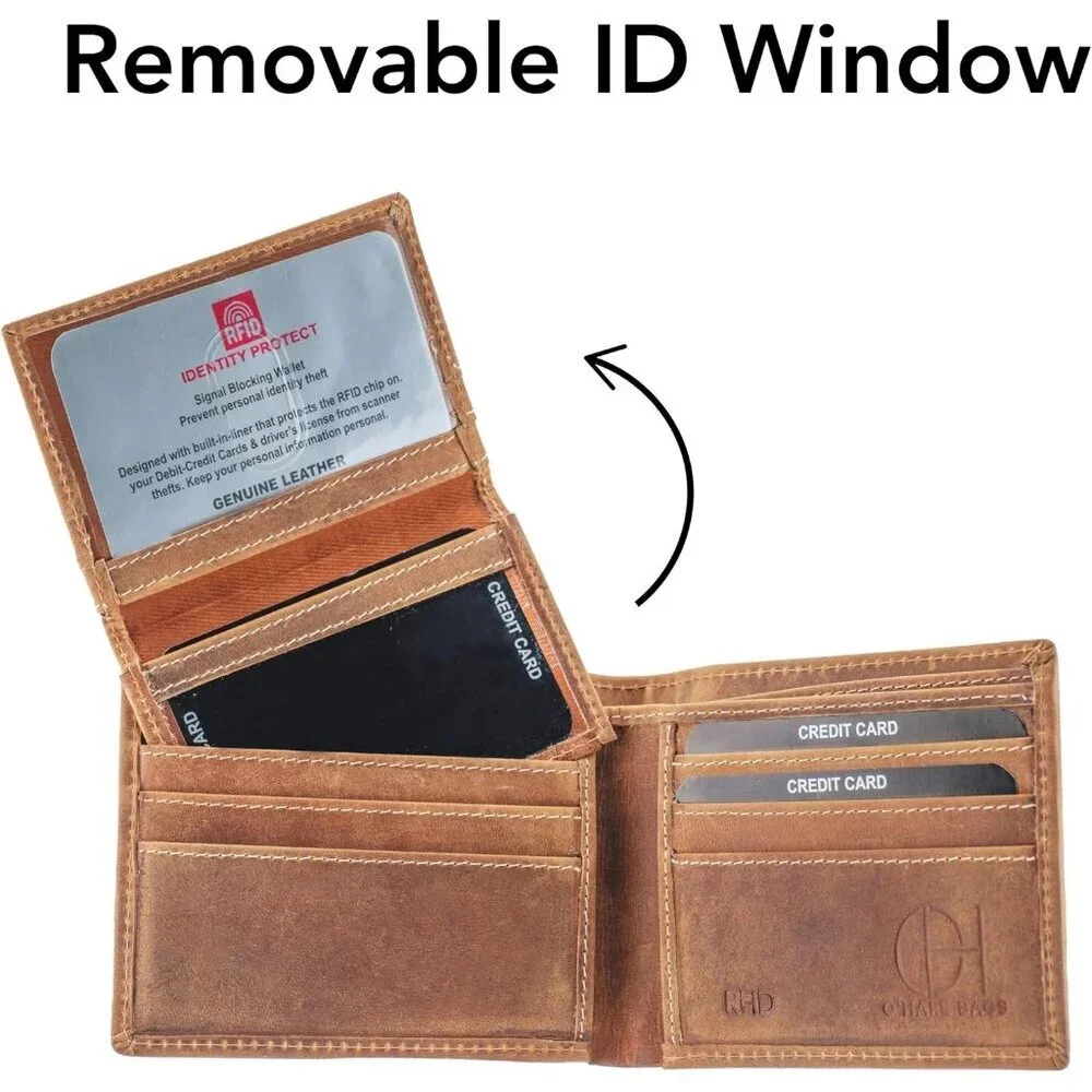 Men's Genuine Leather Wallet Bags Brown Beautifully Stylish Design Vegetable